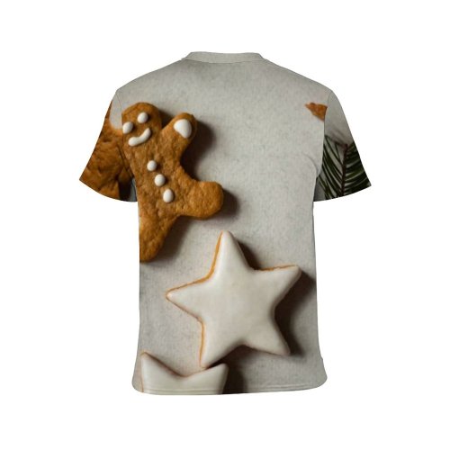 yanfind Adult Full Print T-shirts (men And Women) Advent Christmas Cinnamon Cookie December Decoration Gingerbread Cookies Happy Holidays Season