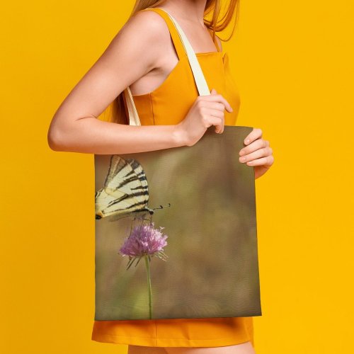 yanfind Great Martin Canvas Tote Bag Double Butterfly Insect Invertebrate Plant Flower Dovetail Tuscany Photo white-style1 38×41cm