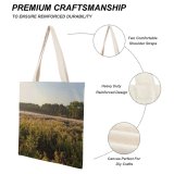 yanfind Great Martin Canvas Tote Bag Double Field Grassland Outdoors Countryside Farm Rural Meadow Plant Vegetation Land Grass Tree white-style1 38×41cm