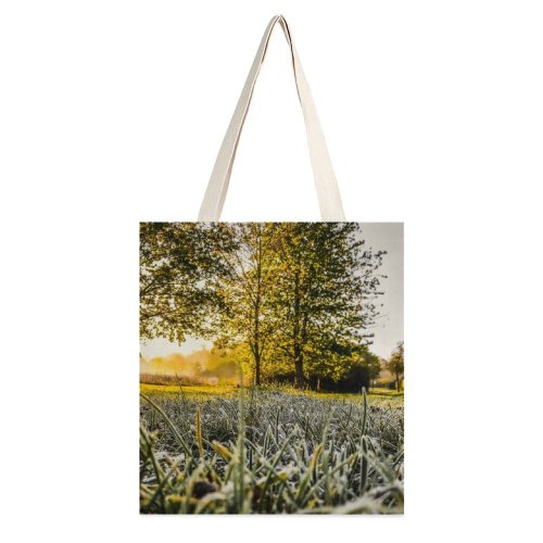 yanfind Great Martin Canvas Tote Bag Double Field Grassland Outdoors Countryside Farm Rural Meadow Building Plant Jar Potted Pottery white-style1 38×41cm