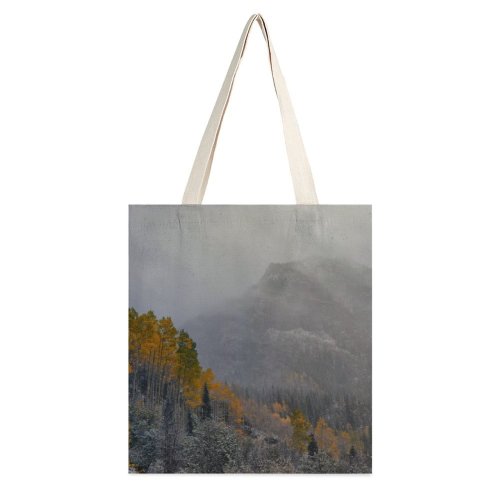 yanfind Great Martin Canvas Tote Bag Double Conifer Flora Plant Tree Piney Lake United States Larch Snow Vail Leaves white-style1 38×41cm