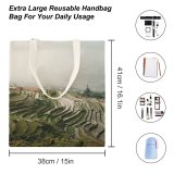 yanfind Great Martin Canvas Tote Bag Double Field Grassland Outdoors Countryside Paddy Scenery Rural Grey Public Domain white-style1 38×41cm