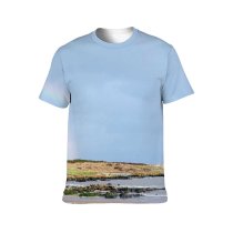 yanfind Adult Full Print T-shirts (men And Women) Abandoned Beach Calm Cloudy Coast Colorful Empty Foggy Freedom Gloomy Grassy