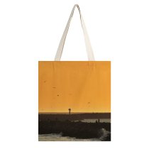 yanfind Great Martin Canvas Tote Bag Double Building Architecture Birds Outdoors Adventure Leisure Activities Sky Sunset Ocean Half white-style1 38×41cm