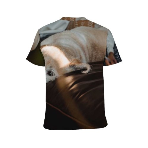 yanfind Adult Full Print T-shirts (men And Women) Adorable Anonymous Blurred Calm Casual Chill Comfort Couch Cozy Dog