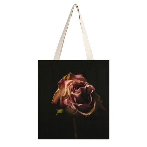 yanfind Great Martin Canvas Tote Bag Double Flower Plant Rose white-style1 38×41cm