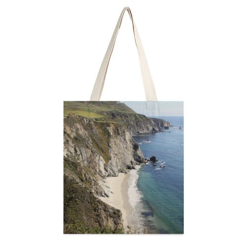 yanfind Great Martin Canvas Tote Bag Double Cliff Outdoors Promontory Ocean Sea Grey Stock white-style1 38×41cm