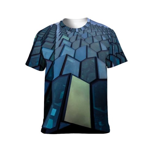 yanfind Adult Full Print T-shirts (men And Women) Abstract Clouds Design Exterior Futuristic Glass Items Outdoors Reflections Shapes