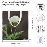 yanfind Great Martin Canvas Tote Bag Double Flower Plant Rose Geranium Petal Grey white-style1 38×41cm