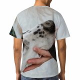 yanfind Adult Full Print T-shirts (men And Women) Anonymous Cute Dog Faceless Lady Outdoors Pet Summer