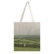 yanfind Great Martin Canvas Tote Bag Double Field Outdoors Grassland Countryside Farm Rural Pasture Meadow Ranch Grey Land Landscape white-style1 38×41cm