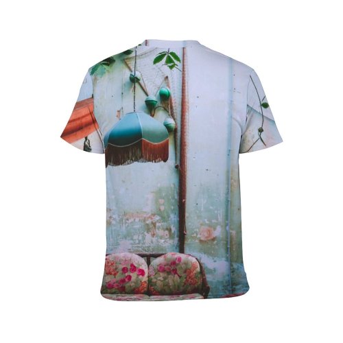 yanfind Adult Full Print T-shirts (men And Women) Aged Apartment Battered Chandelier Coach Column Decay Decor Decoration Design Dwell Estate