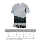 yanfind Adult Full Print T-shirts (men And Women) Aged Aqua Atmosphere Cloudy Space Daytime Dock Fence Grow Highland Idyllic