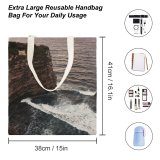yanfind Great Martin Canvas Tote Bag Double Cliff Outdoors Ocean Bali Sea Promontory Sunset Oceanview Tropical Saturated white-style1 38×41cm