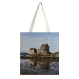 yanfind Great Martin Canvas Tote Bag Double Building Architecture Fort Eilean Donan United Moat Promontory Castle Scottish Loch white-style1 38×41cm