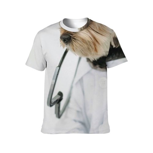 yanfind Adult Full Print T-shirts (men And Women) Alone Clever Comfort Cute Doctor Dog Fluff Friendly Fur Health Care