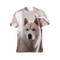 yanfind Adult Full Print T-shirts (men And Women) Adorable Akita Inu Calm Creature Curious Cute Daytime Delicate Dog Fauna