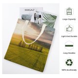 yanfind Great Martin Canvas Tote Bag Double Field Outdoors Grassland Countryside Rural Farm Meadow Dresden Land Grass Plant white-style1 38×41cm
