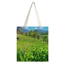 yanfind Great Martin Canvas Tote Bag Double Field Grassland Outdoors Countryside Plant Vegetation Paddy Jar Summer Rural Land Pottery white-style1 38×41cm