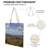 yanfind Great Martin Canvas Tote Bag Double Cloud Range Landscape Cumulus Outdoors Sky Hill Tree Valley Countryside Village white-style1 38×41cm