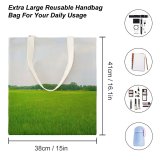 yanfind Great Martin Canvas Tote Bag Double Field Grassland Outdoors Countryside Paddy Plant Vegetation Rural white-style1 38×41cm