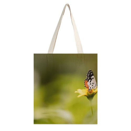 yanfind Great Martin Canvas Tote Bag Double Butterfly Insect Invertebrate Monarch Plant Pollen Photo Stock white-style1 38×41cm