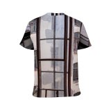 yanfind Adult Full Print T-shirts (men And Women) Aged Light Decor Interior Nobody Plants Rear Window Shabby Stained Glass Staircase