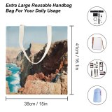 yanfind Great Martin Canvas Tote Bag Double Cliff Outdoors Promontory Scenery Canyon Valley Mesa Ocean Sea Plateau Adventure white-style1 38×41cm