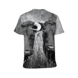 yanfind Adult Full Print T-shirts (men And Women) Agriculture Cattle Country Countryside Cows Eyelashes Eyes Faces Farm Farmland Field Fur