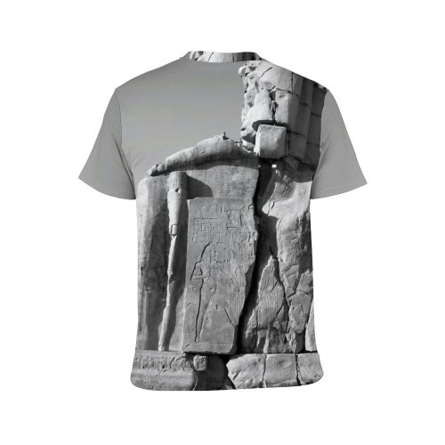 yanfind Adult Full Print T-shirts (men And Women) Aged Ancient Archaeology Architecture Art Attract Blurred Bw Civilization Cloudless Colossi Memnon