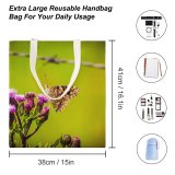 yanfind Great Martin Canvas Tote Bag Double Butterfly Insect Invertebrate Monarch Bee Honey Butterlfy Thistle Plant white-style1 38×41cm