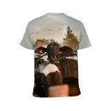 yanfind Adult Full Print T-shirts (men And Women) Agriculture Blurred Construction Country Countryside Cow Daylight Daytime Ear Eat Ecology