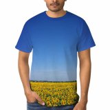 yanfind Adult Full Print T-shirts (men And Women) Agriculture Blooming Sky Countryside Farm Farmland Field Flowers Growth Landscape