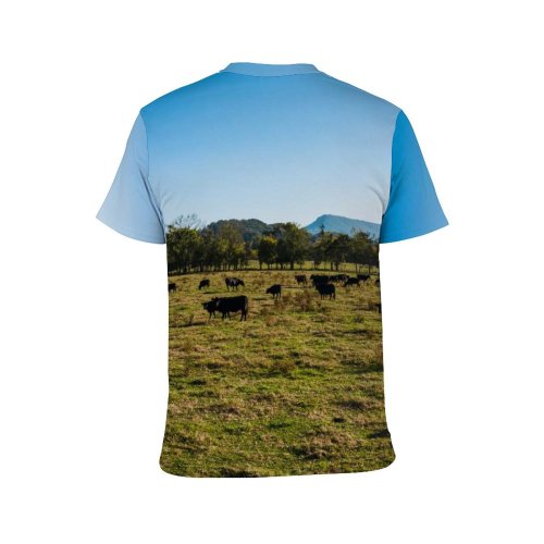 yanfind Adult Full Print T-shirts (men And Women) Agriculture Beef Calm Cattle Country Countryside Cow Creature Domesticated Ecosystem Farm Farmland