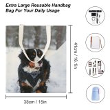 yanfind Great Martin Canvas Tote Bag Double Dog Winter Snow Pet Outdoors Storm Blizzard Spaniel Cocker Scarf Tree Woodland white-style1 38×41cm