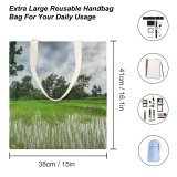yanfind Great Martin Canvas Tote Bag Double Field Grassland Outdoors Countryside Paddy Plant Vegetation Hua Mueang Nong Bua white-style1 38×41cm