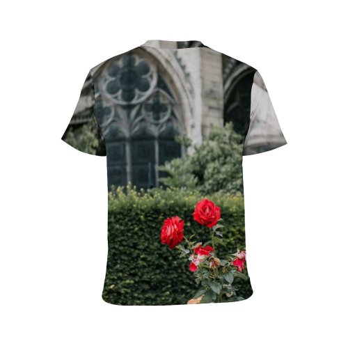 yanfind Adult Full Print T-shirts (men And Women) Aged Aroma Bloom Cathedral Church Decor Decorative Facade Flora