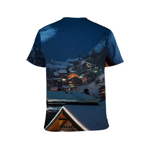 yanfind Adult Full Print T-shirts (men And Women) Aged Architecture Artificial Atmosphere Breathtaking Building Cloudy Complex Dusk Dwell