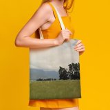 yanfind Great Martin Canvas Tote Bag Double Field Grassland Outdoors Countryside Farm Rural Pasture Meadow Grass Plant Glenorchy Experience white-style1 38×41cm
