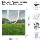 yanfind Great Martin Canvas Tote Bag Double Field Outdoors Grassland Countryside Farm Rural Meadow Uk Pasture Ranch Hill Newcastle white-style1 38×41cm