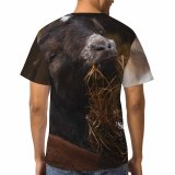 yanfind Adult Full Print T-shirts (men And Women) Agriculture Farm Grass Fur Milk Cow Rural Sheep Barn Pasture Goat Cattle