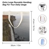 yanfind Great Martin Canvas Tote Bag Double Cliff Outdoors River Isle Skye Vereinigtes Knigreich Promontory Waterfall Grey white-style1 38×41cm