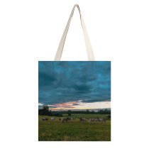 yanfind Great Martin Canvas Tote Bag Double Field Grassland Outdoors Countryside Farm Rural Cattle Cow Pasture Meadow Ranch Grazing white-style1 38×41cm