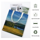 yanfind Great Martin Canvas Tote Bag Double Field Grassland Outdoors Countryside Farm Rural Meadow Liding Sverige Plant Tree Scenery white-style1 38×41cm