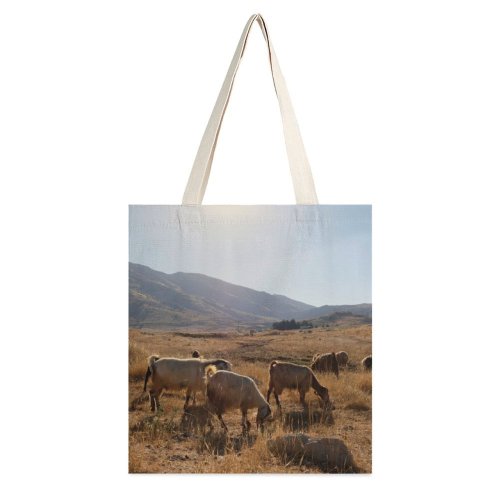 yanfind Great Martin Canvas Tote Bag Double Cattle Cow Outdoors Field Grassland Countryside Farm Rural Pasture Meadow Ranch Grazing white-style1 38×41cm