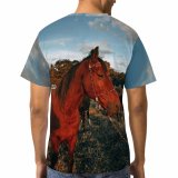 yanfind Adult Full Print T-shirts (men And Women) Agriculture Calm Cow Creature Curious Equestrian Equine Evening Farm Farmland Fauna Field