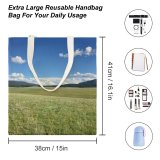 yanfind Great Martin Canvas Tote Bag Double Field Grassland Outdoors Landscape Land Plateau Countryside Nm Usa Scenery Wilderness Rural white-style1 38×41cm