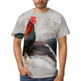 yanfind Adult Full Print T-shirts (men And Women) Adorable Avian Beak Blot Calm Cement Charming Chordate Cock Cockerel Colorful Comb