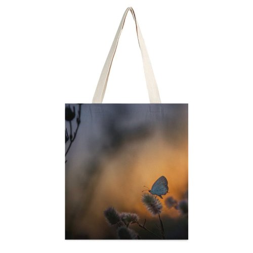 yanfind Great Martin Canvas Tote Bag Double Butterfly Plant Weed Insect Flora Invertebrate Sunset Vineland United States HQ Polen white-style1 38×41cm