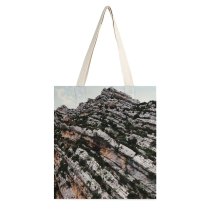 yanfind Great Martin Canvas Tote Bag Double Cliff Outdoors Grey Plant Tree Stock white-style1 38×41cm
